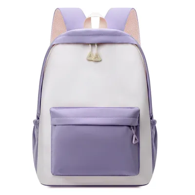 Kids School Backpacks Waterproof Color Matching Canvas Backpack