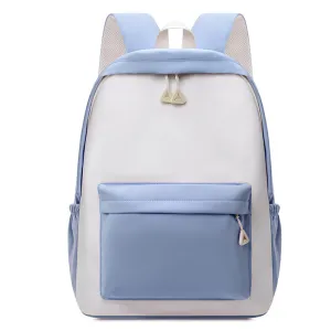 Kids School Backpacks Waterproof Color Matching Canvas Backpack