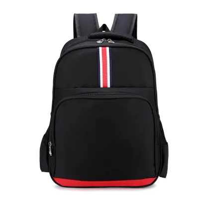 Children Fashion Girls Boys Color Matching Canvas Backpack School Bag with Air Cushion Strap