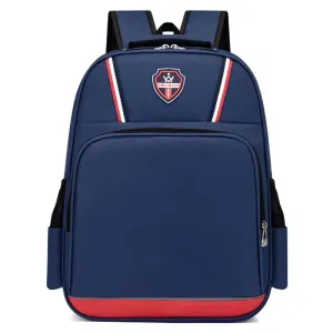 Children Fashion Girls Boys Color Matching Canvas Backpack School Bag with Air Cushion Strap