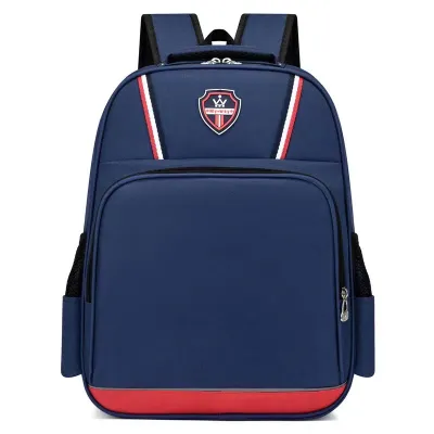 Children Fashion Girls Boys Color Matching Canvas Backpack School Bag with Air Cushion Strap