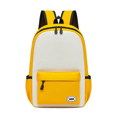 Children Fashion Colors Matching Nylon Backpack School Bag Unisex Oxford Cloth Solid Cute