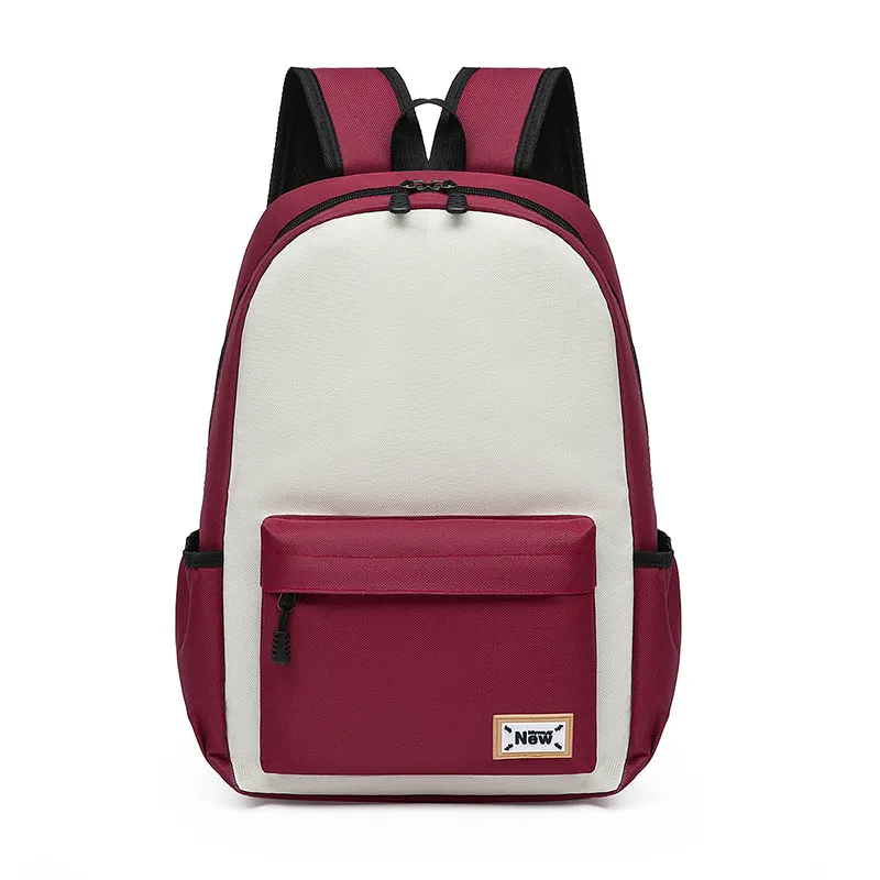Children Fashion Colors Matching Nylon Backpack School Bag Unisex Oxford Cloth Solid Cute
