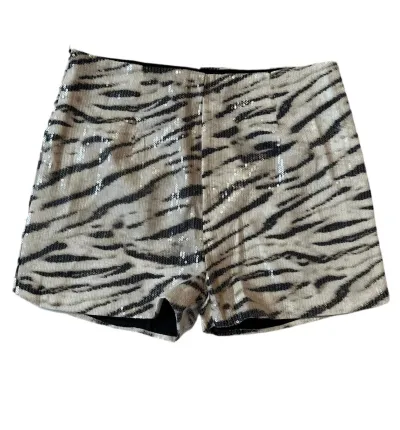 Women Fashion Sexy Leopard Sequins Beaded Elastic Waist Shorts