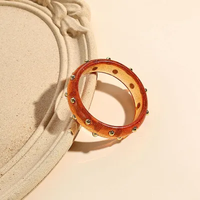 Women Fashion Transparent Multicolor Resin Rhinestone Bracelet