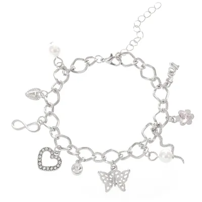 Women Fashion Exaggerated Multi-Element Alloy Chain Tassel Bracelet