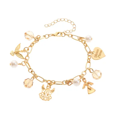 Women Fashion Exaggerated Multi-Element Alloy Chain Tassel Bracelet