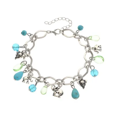 Women Fashion Exaggerated Multi-Element Alloy Chain Tassel Bracelet