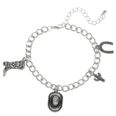 Women Fashion Exaggerated Multi-Element Alloy Chain Tassel Bracelet