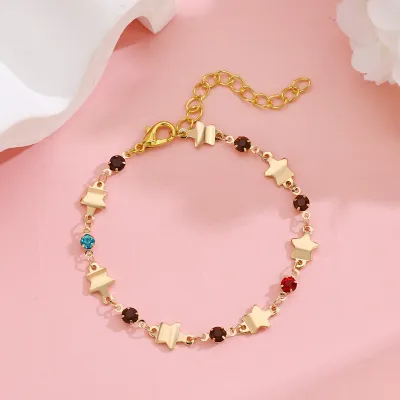 Women Fashion Exaggerated Multi-Element Alloy Chain Tassel Bracelet