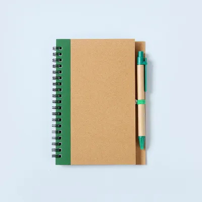 Simple Retro Kraft Paper Color Matching Circle Book Pen Set Stationery