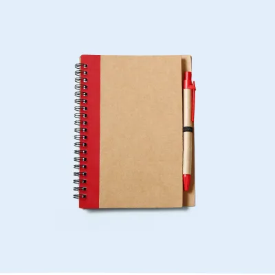 Simple Retro Kraft Paper Color Matching Circle Book Pen Set Stationery