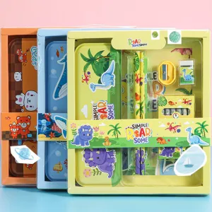 Cute Cartoon Pencil Eraser Ruler Stationery Set