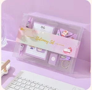 Fashion Cartoon Pen Notebook Stapler Stationery Set for Holidays