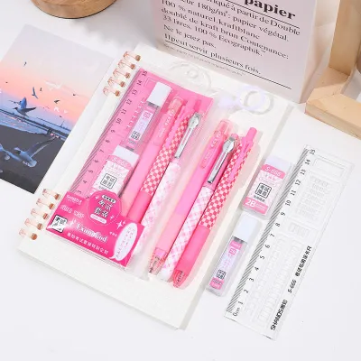 Fashion Simple Pencil Eraser Ruler Stationery Set