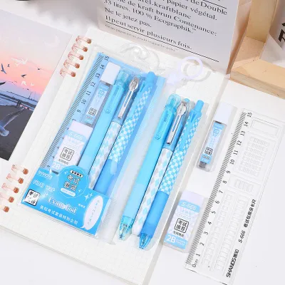 Fashion Simple Pencil Eraser Ruler Stationery Set