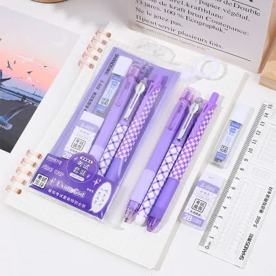 Fashion Simple Pencil Eraser Ruler Stationery Set