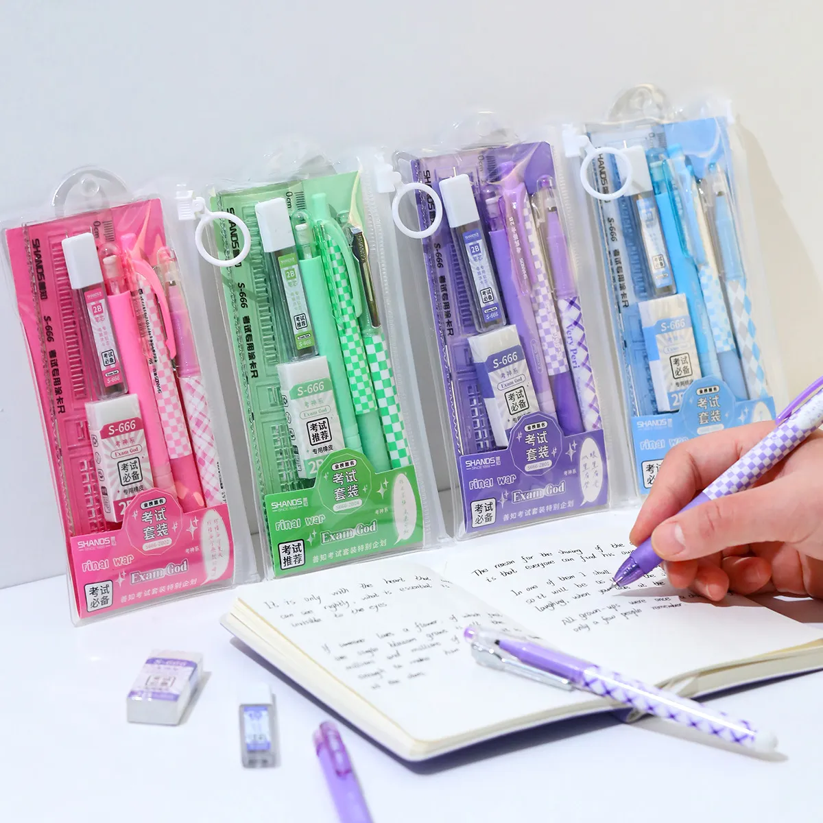 Fashion Simple Pencil Eraser Ruler Stationery Set