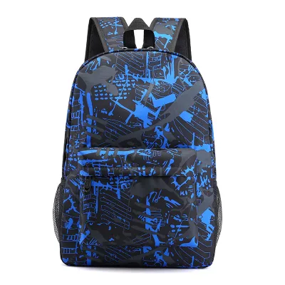 Children Fashion Boys Girls Color Matching Starlit Sky Canvas Backpack School Bag
