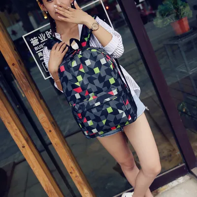 Children Fashion Boys Girls Color Matching Starlit Sky Canvas Backpack School Bag
