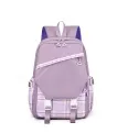 Children Fashion Boys Girls Color Matching Multi Layer Canvas Backpack School Bag