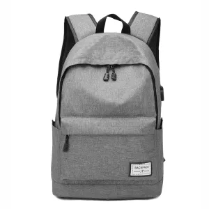 Children Fashion Large Capacity Solid Color Canvas Backpack School Bag