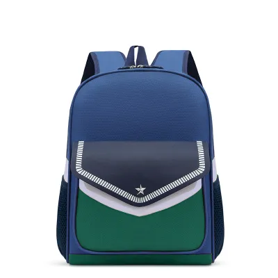 Children Fashion Girls Boys Color Matching Canvas Backpack School Bag for Toddler