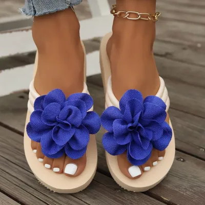 Women Fashion Casual Beach Floral Flip-Flops Platform Slippers