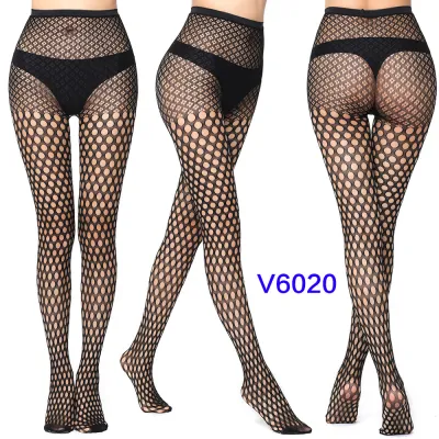 Women Fashion Sexy Pattern Printed Hollow Jacquard Fishnet Stockings