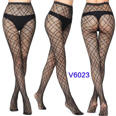 Women Fashion Sexy Pattern Printed Hollow Jacquard Fishnet Stockings