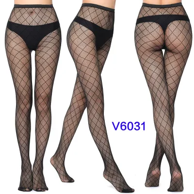 Women Fashion Sexy Pattern Printed Hollow Jacquard Fishnet Stockings