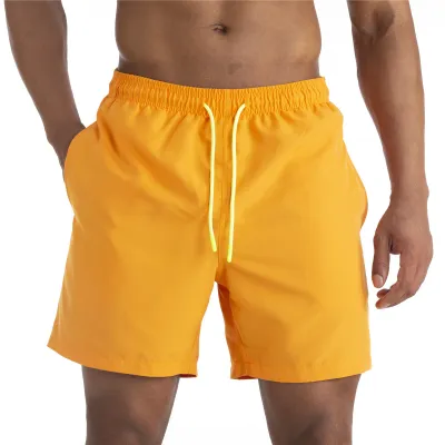 Men Casual Beach Solid Color Plus Size Shorts