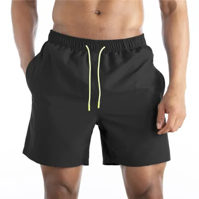 Men Casual Beach Solid Color Plus Size Shorts
