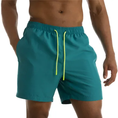 Men Casual Beach Solid Color Plus Size Shorts