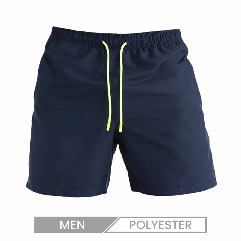 Men Casual Beach Solid Color Plus Size Shorts