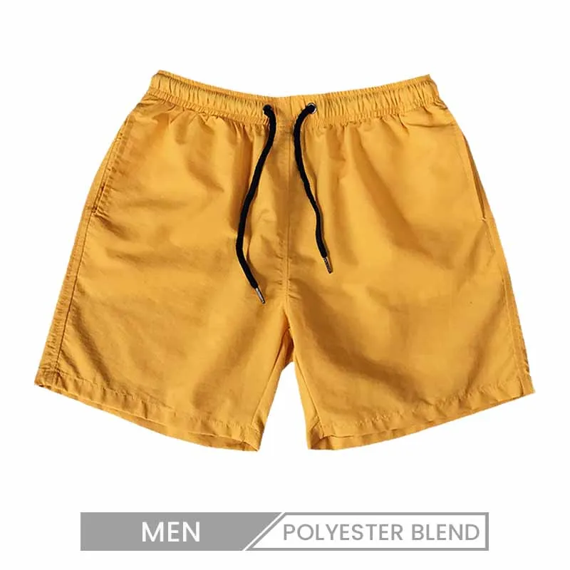 Men Casual Beach Solid Color Plus Size Shorts