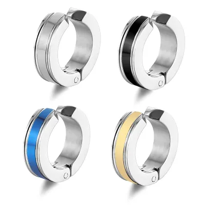 Fashion Simple Titanium Steel Unisex Ear Clip Geometric Stainless Steel