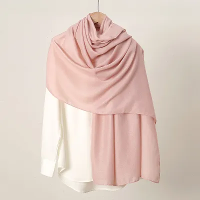 Women Fashion Casual Solid Color Simple Cotton And Linen Scarf