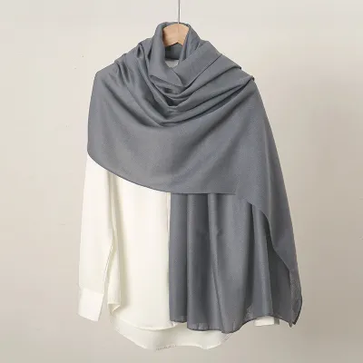 Women Fashion Casual Solid Color Simple Cotton And Linen Scarf