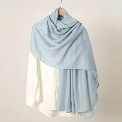 Women Fashion Casual Solid Color Simple Cotton And Linen Scarf