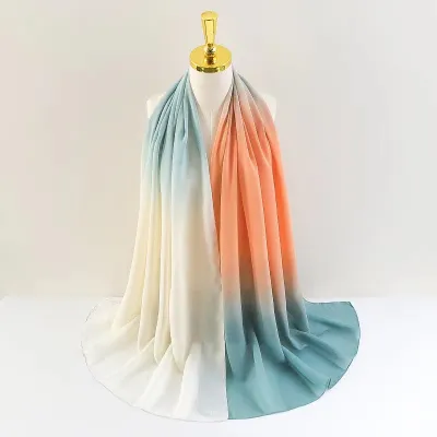 Women's Gradient Chiffon Thin Hijab Scarf Fashion Commuter