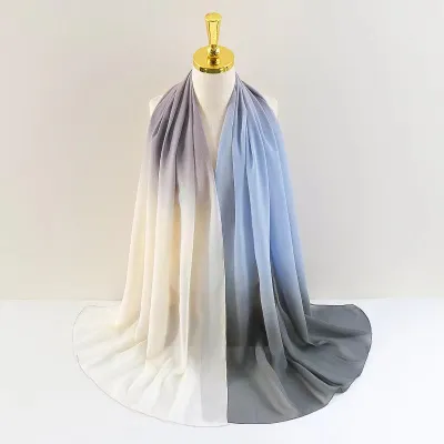 Women's Gradient Chiffon Thin Hijab Scarf Fashion Commuter