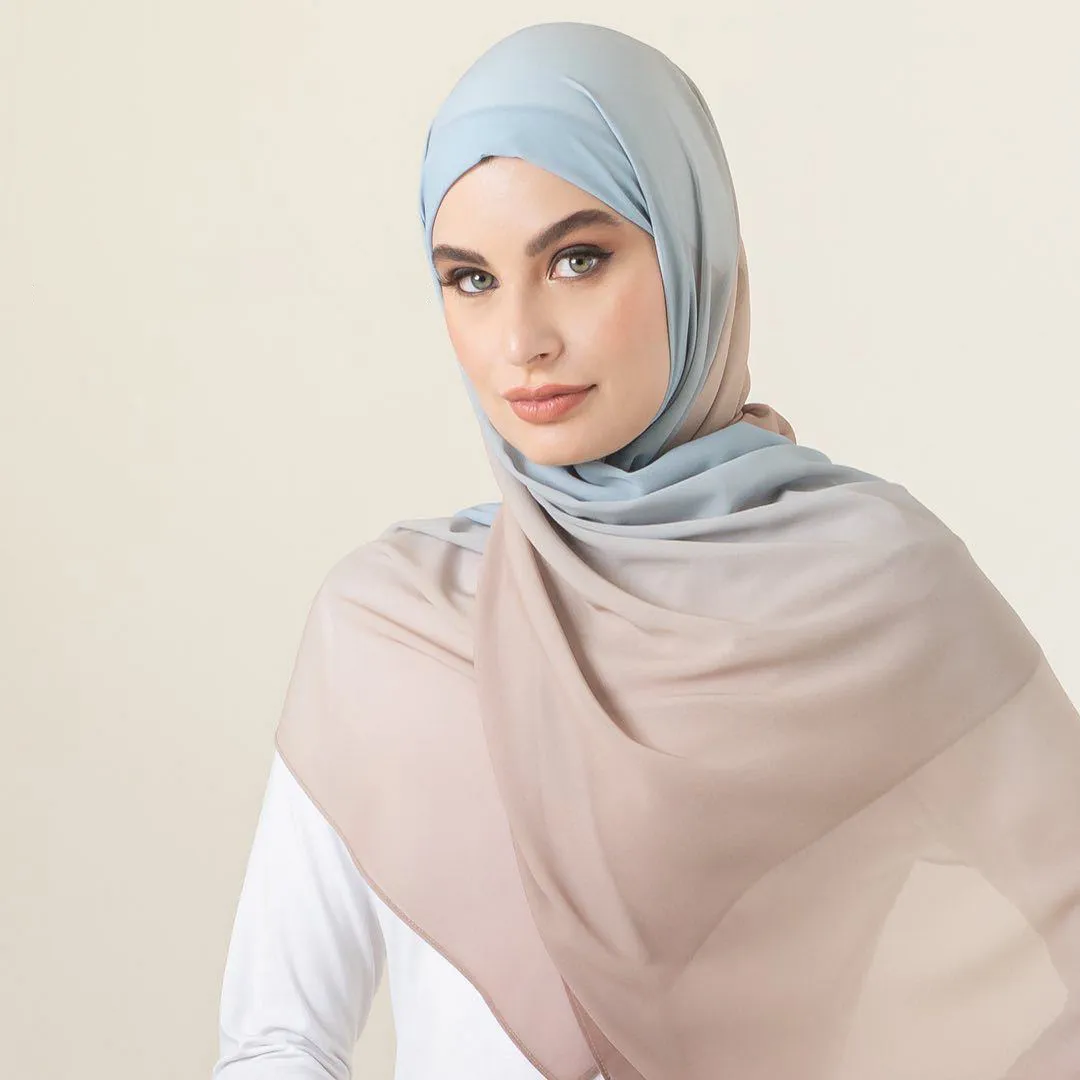 Women's Gradient Chiffon Thin Hijab Scarf Fashion Commuter