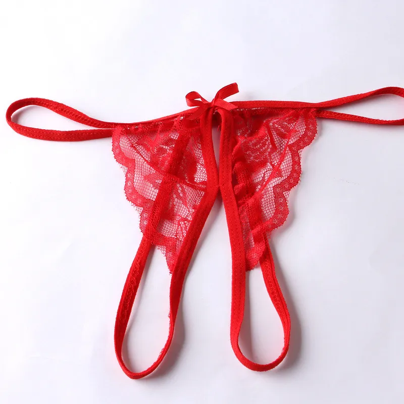 Women's Sexy Lace Bowknot Thong Panties
