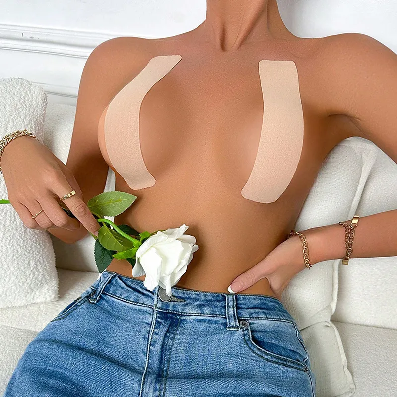 Women Sexy Invisible Breast Patch Cross Shape Ultra-Thin Nylon