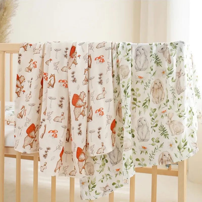 Anmultifunctional Gauze Towel 2 Layers Bamboo Cotton Swaddling Baby Blanket