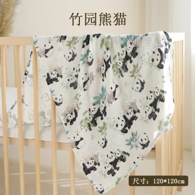 Anmultifunctional Gauze Towel 2 Layers Bamboo Cotton Swaddling Baby Blanket