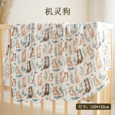 Anmultifunctional Gauze Towel 2 Layers Bamboo Cotton Swaddling Baby Blanket