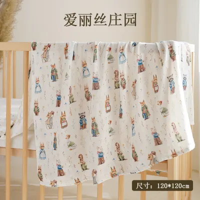Anmultifunctional Gauze Towel 2 Layers Bamboo Cotton Swaddling Baby Blanket
