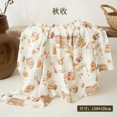 Anmultifunctional Gauze Towel 2 Layers Bamboo Cotton Swaddling Baby Blanket